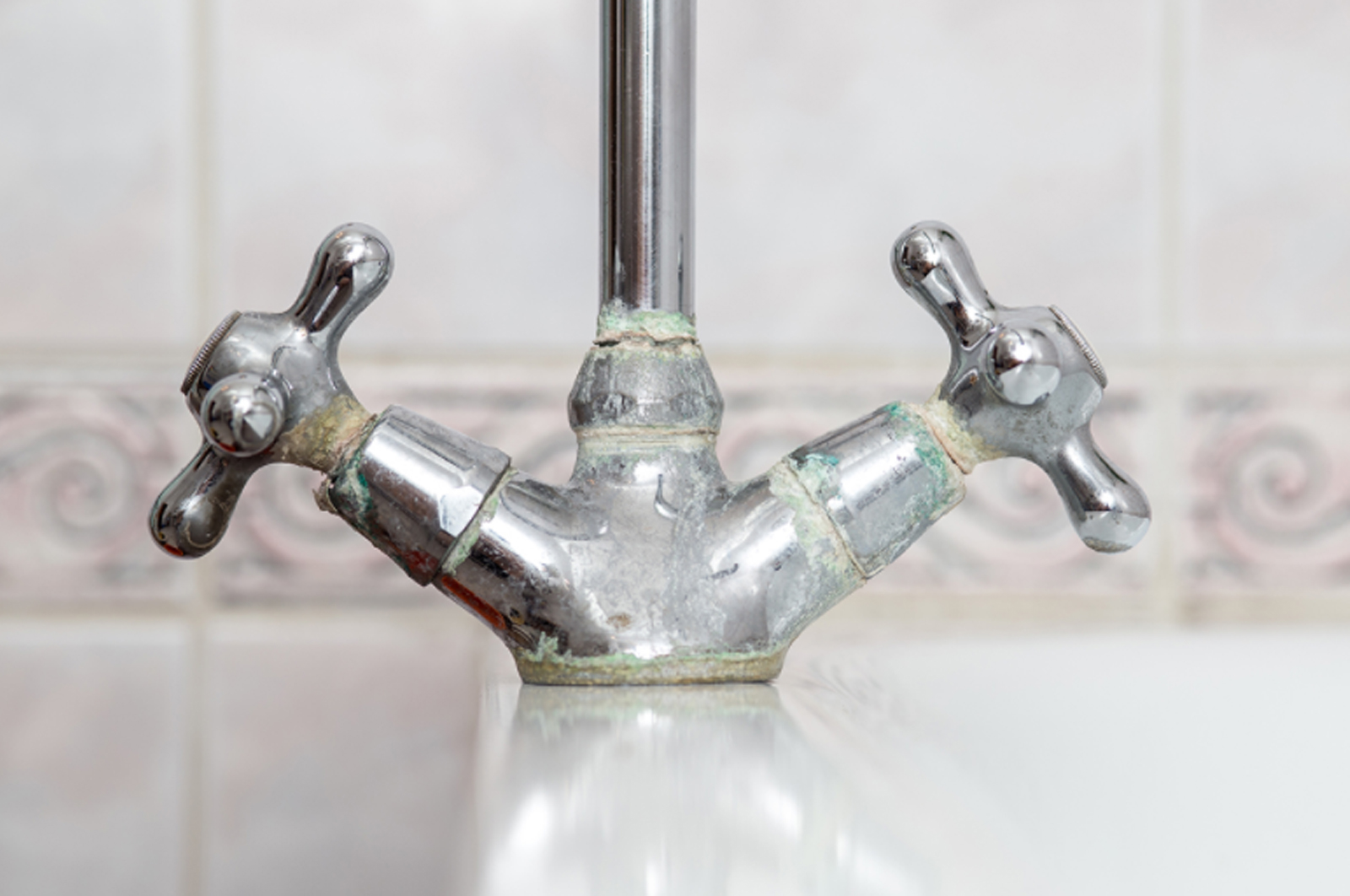 imescale forming on a bathroom faucet